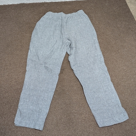 Athleta Retreat Linen Gray Ankle Pants Women's Large 851027 - Picture 3 of 9